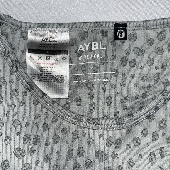 AYBL Large Evolve Speckle Seamless Crop Best Gray Sports Bra - Picture 3 of 6